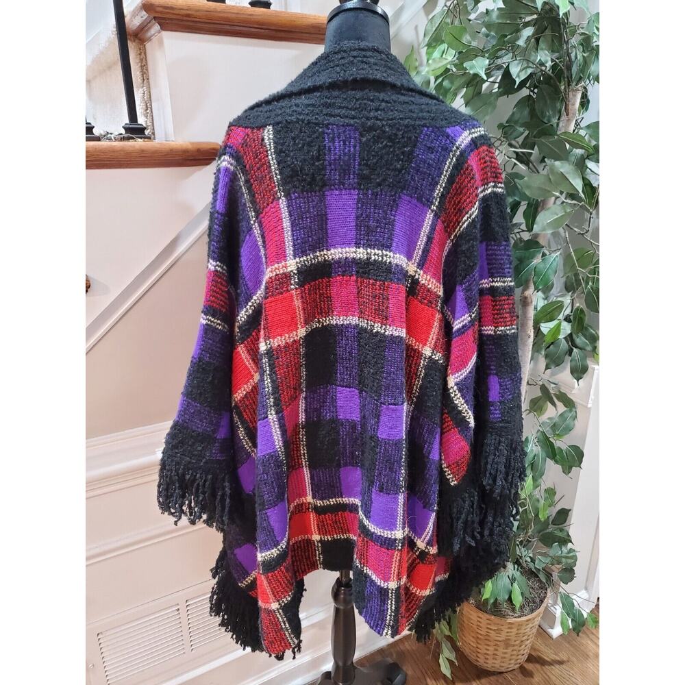 Lauren Ralph Lauren Women's Multi Plaid Acrylic Open Front Cardigan Sweater Sz L - Picture 9 of 15